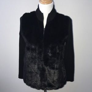 Kathie Lee Faux Fur front and acrylic/polyester,S